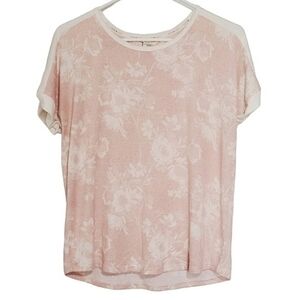 1299 * Lucky Brand Super Soft Floral Pajama Top Pink White Size S